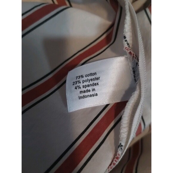 Lane Bryant Womens Top Size 26 Stripe Faux Wrap Side Buckle Long Sleeve Side Zip - Picture 9 of 11